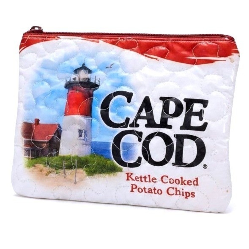 Cape Cod Potato Chips Recycled Snack Bag Zippered Pouch Upcycled Quilted Bag